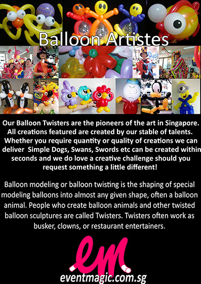 Balloon Artist, balloon twisting for hire Singapore, Singapore Balloon Artist for hire, Balloon Decoration Singapore 