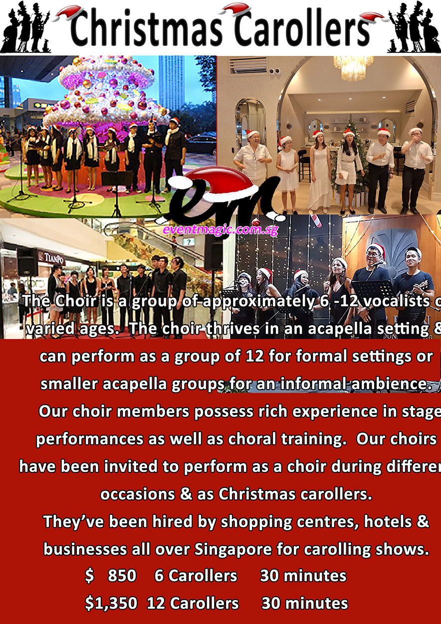 Christmas carollers for hire in singapore Christmas Caroll Singers, Carol Singers, Carrol Singers, Carolling for hire