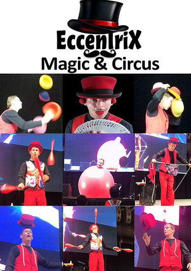 magic And Circus Show Eccentrix by jon Danger, Hat Juggling, man in balloon, hat manipula Hat Juggling, man in balloon, hat manipulation, comedy