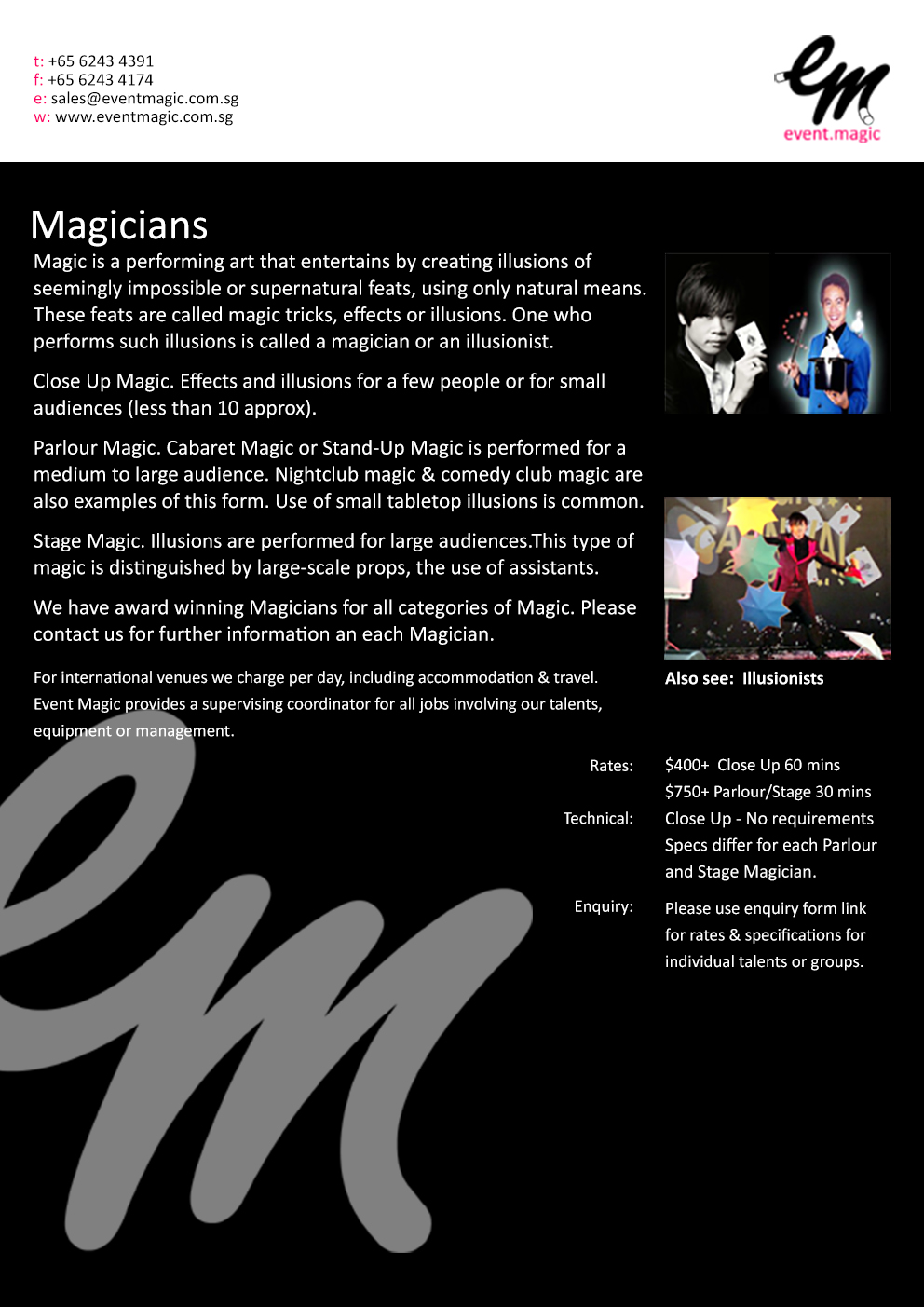 Magic Show Singapore, Magic, Stage magic Show Singapore