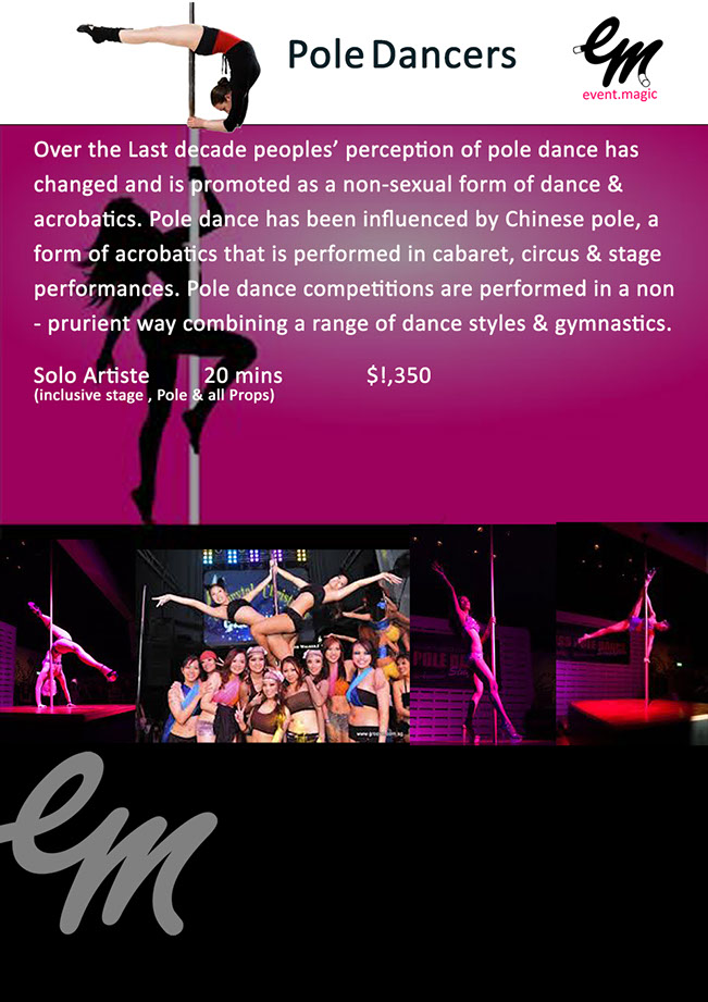 Pole Dancer for hire Singapore, Pole dancing Singapore, Pole acrobat Singapore,