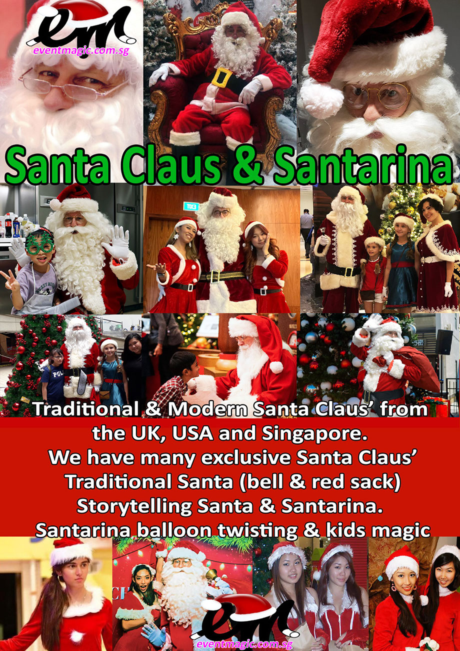 Santa Claus For Hire Singapore, Santa, Father Christmas, Santarina,  Christmas Characaters, Christmas acts. Christmas Performers. Christmas Sin 