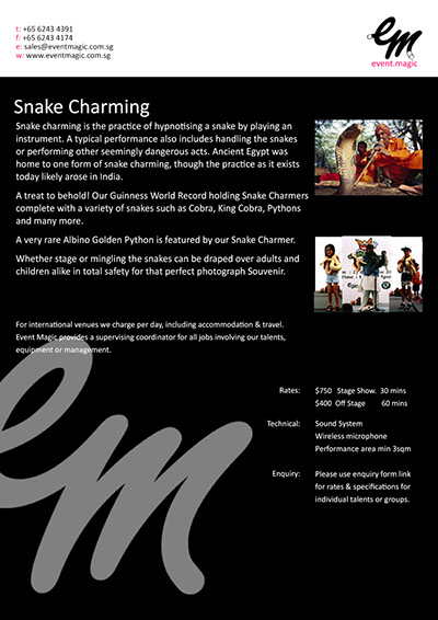 Snake Charming, Snake Charming Singapore for Hire, Snake Charmer Singapore, Snakes Singapore
