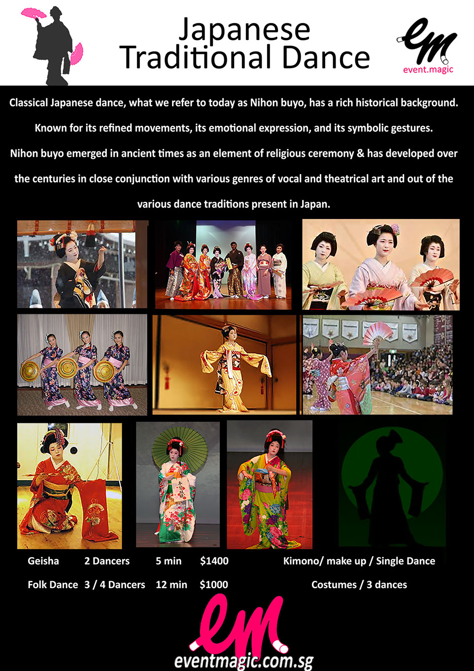 Japanese Dancers for hire Singapore, Japan traditional dancers Singapore