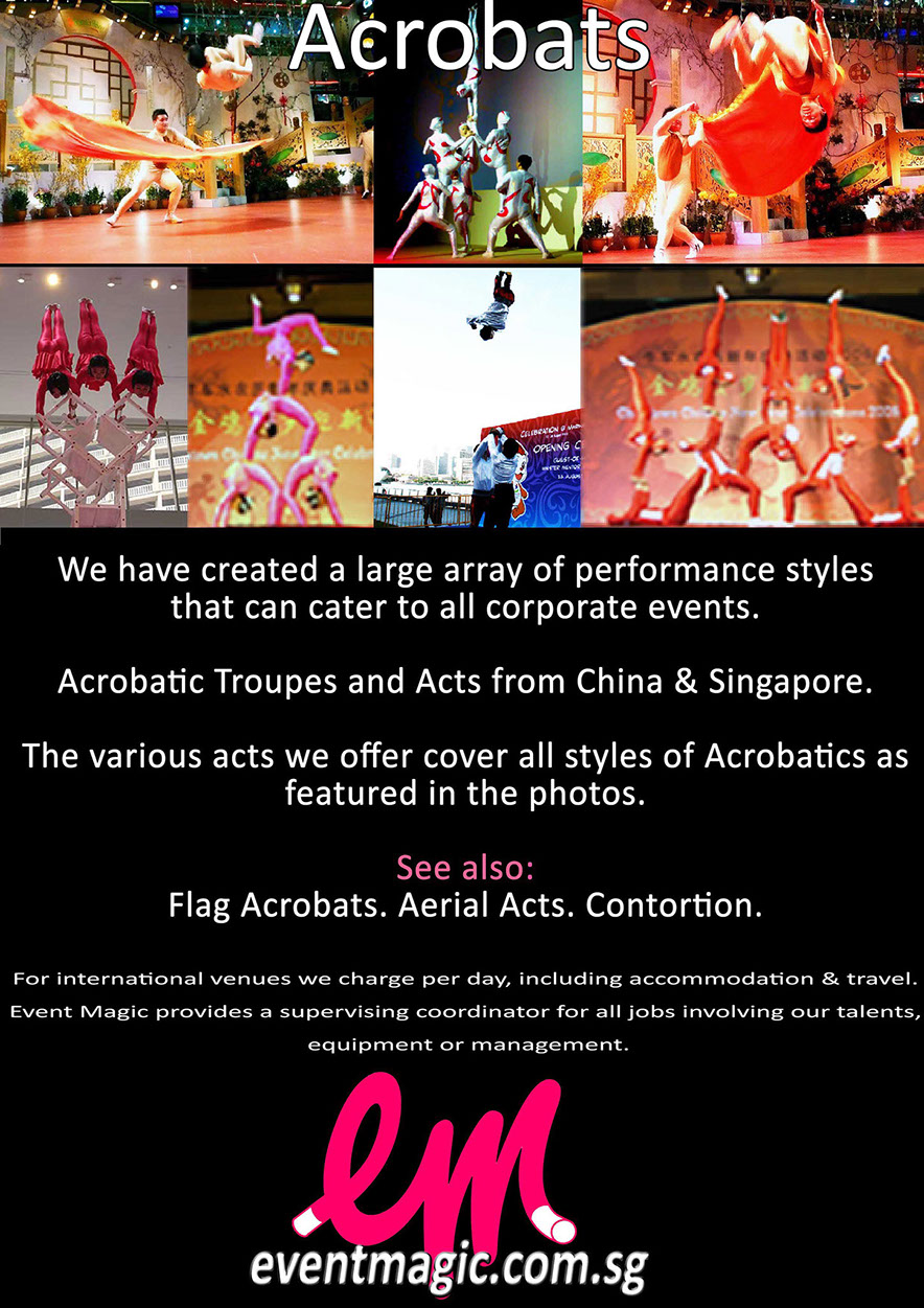 Acrobats for hire Singapore, Flag Acrobats for hire Singapore, Acrobats for hire, Flag Acrobats, acrobatic Singapore