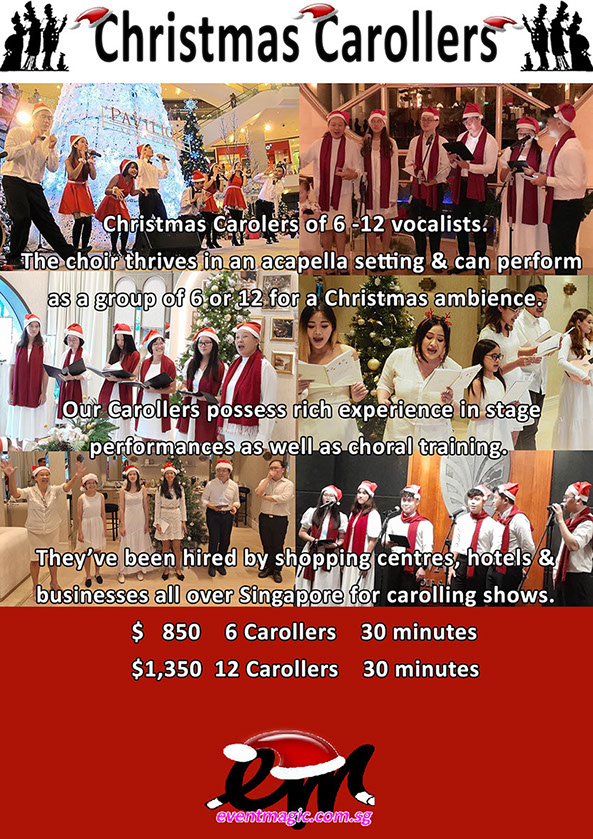 Christmas Carolers, Christmas Carolers, Christmas Carrolers.Santa Claus For Hire Singapore, Santa, Father Christmas, Santarina,&nbsp; Christmas&nbsp; 