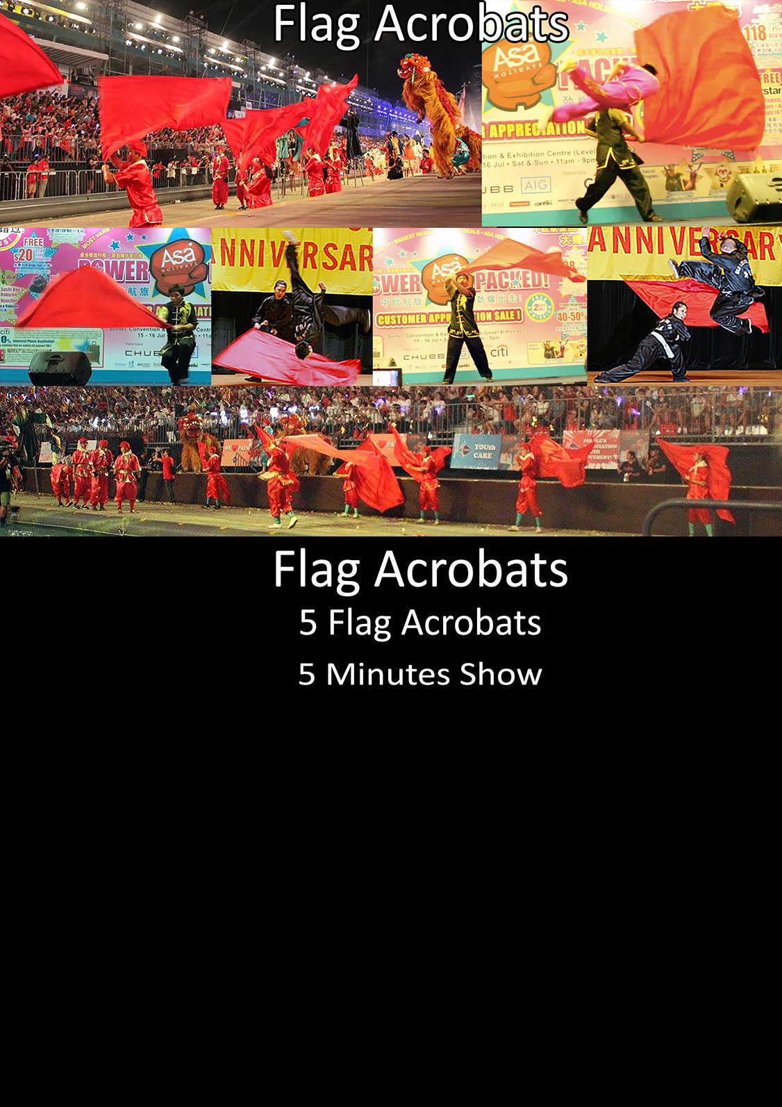 flag acrobats, acrobats singapore, acrobatics, martial arts, Wushu, 